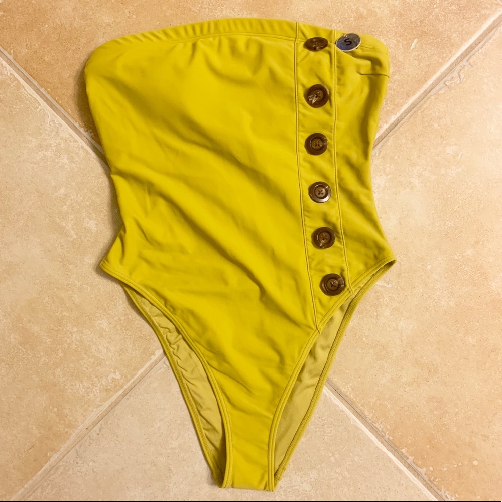 Strapless one piece swimsuit